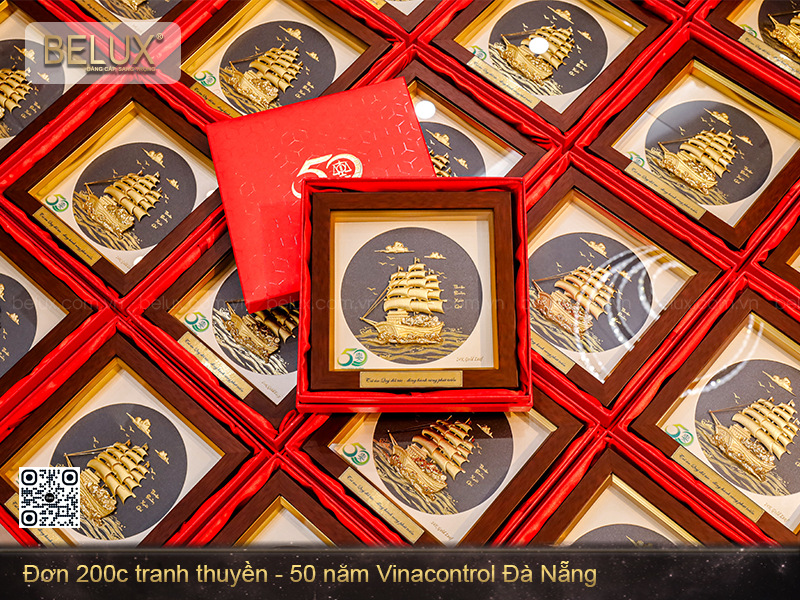 Lô tranh thuyền dát vàng 24k theo yêu cầu&nbsp;